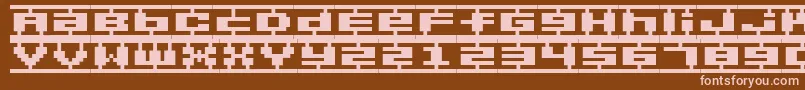 BmPlamoA9 Font – Pink Fonts on Brown Background