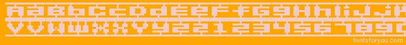BmPlamoA9 Font – Pink Fonts on Orange Background