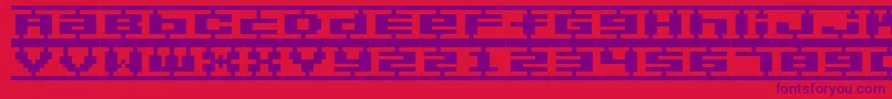 BmPlamoA9 Font – Purple Fonts on Red Background