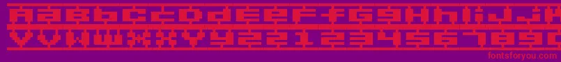 BmPlamoA9 Font – Red Fonts on Purple Background
