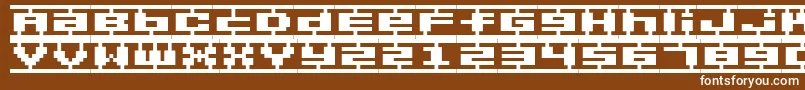 BmPlamoA9 Font – White Fonts on Brown Background