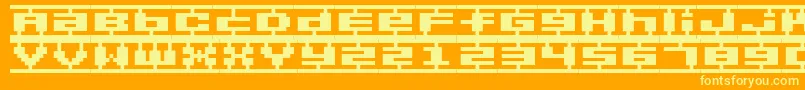 BmPlamoA9 Font – Yellow Fonts on Orange Background