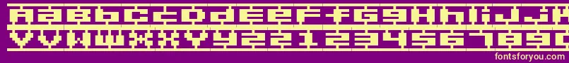 BmPlamoA9 Font – Yellow Fonts on Purple Background