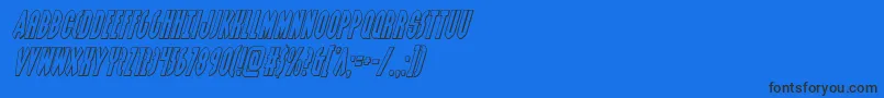 Więcej informacji o czcionce Grendelsmotheroutital Czcionka Grendelsmotheroutital – czarne czcionki na niebieskim tle