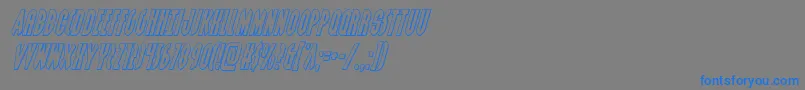 Шрифт Grendelsmotheroutital – синие шрифты на сером фоне
