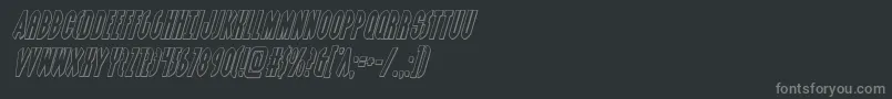 Grendelsmotheroutital-fontti – harmaat kirjasimet mustalla taustalla