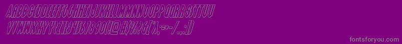 Więcej informacji o czcionce Grendelsmotheroutital Czcionka Grendelsmotheroutital – szare czcionki na fioletowym tle