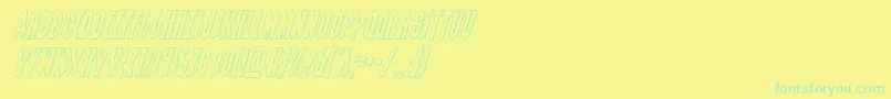 Grendelsmotheroutital-Schriftart – Grüne Schriften auf gelbem Hintergrund
