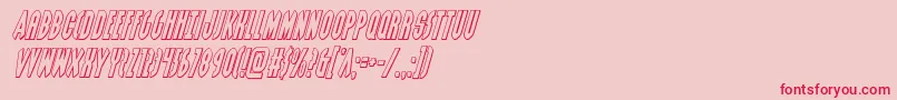Grendelsmotheroutital-Schriftart – Rote Schriften auf rosa Hintergrund