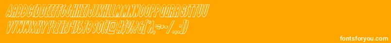 Weitere Informationen zur Grendelsmotheroutital-Schriftart Grendelsmotheroutital-Schriftart – Weiße Schriften auf orangefarbenem Hintergrund