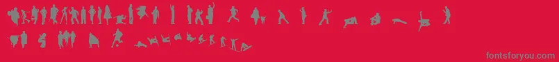 CelebrityNo-Schriftart – Graue Schriften auf rotem Hintergrund