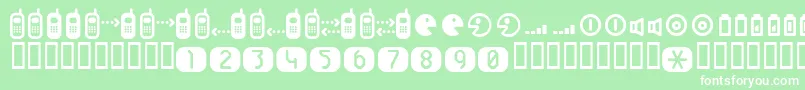 Fonte Cellpic ffy – fontes brancas em um fundo verde