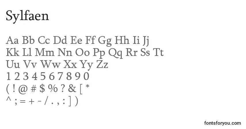 A fonte Sylfaen – alfabeto, números, caracteres especiais