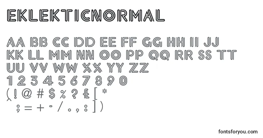 A fonte EklekticNormal – alfabeto, números, caracteres especiais