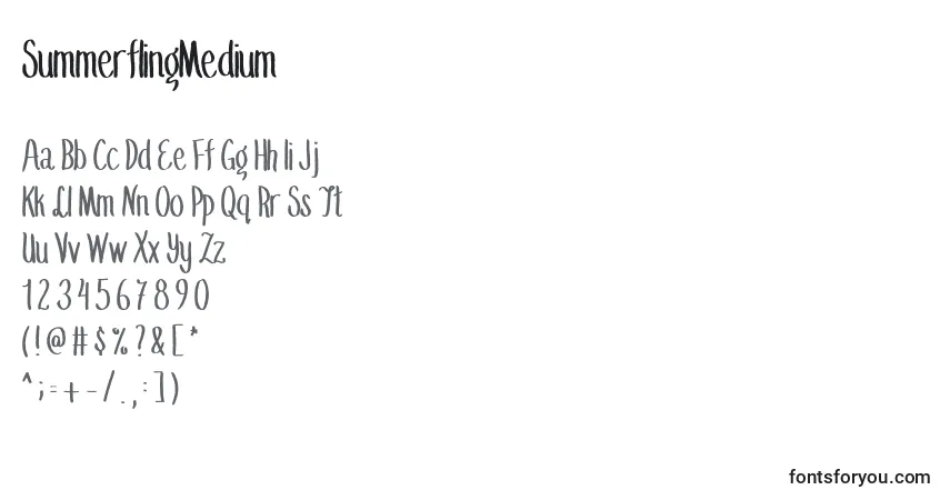 Шрифт SummerflingMedium – алфавит, цифры, специальные символы