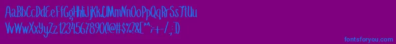 SummerflingMedium-Schriftart – Blaue Schriften auf violettem Hintergrund