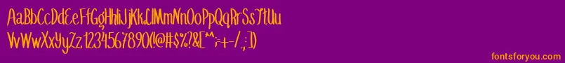 Fonte SummerflingMedium – fontes laranjas em um fundo violeta