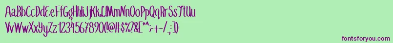 SummerflingMedium Font – Purple Fonts on Green Background