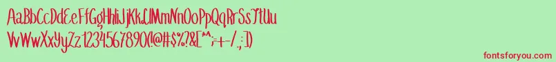 SummerflingMedium Font – Red Fonts on Green Background