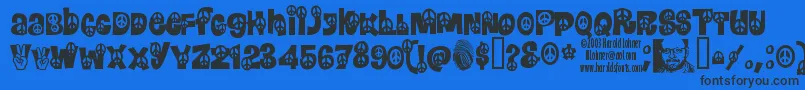 Peace Font – Black Fonts on Blue Background