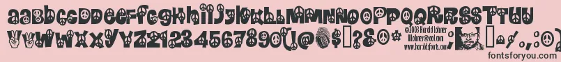 Peace Font – Black Fonts on Pink Background