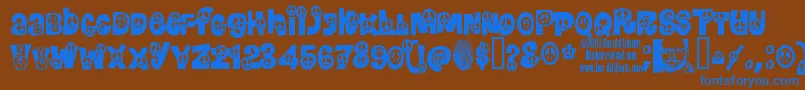 Peace Font – Blue Fonts on Brown Background