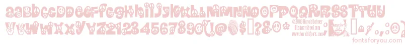 Peace Font – Pink Fonts on White Background