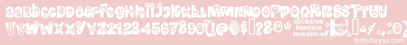 Peace Font – White Fonts on Pink Background