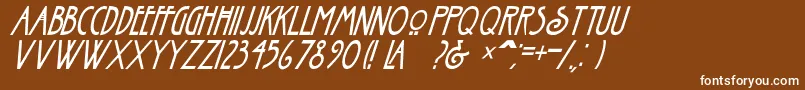 Czcionka EsmountCondens – białe czcionki na brązowym tle