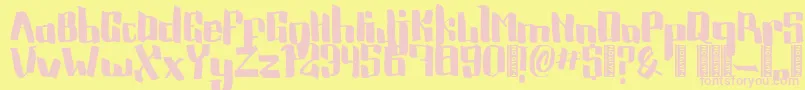 Rockyboard Font – Pink Fonts on Yellow Background