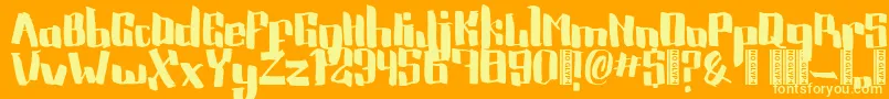 Rockyboard Font – Yellow Fonts on Orange Background