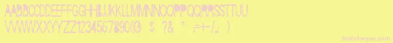 Skratch-fontti – vaaleanpunaiset fontit keltaisella taustalla