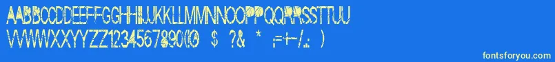 Skratch Font – Yellow Fonts on Blue Background