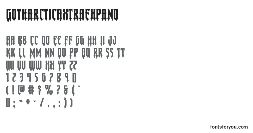 Gotharcticaxtraexpand-fontti – aakkoset, numerot, erikoismerkit