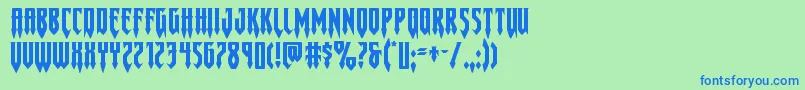 Gotharcticaxtraexpand Font – Blue Fonts on Green Background