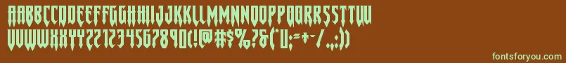 Gotharcticaxtraexpand Font – Green Fonts on Brown Background