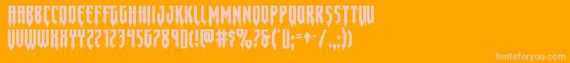 Gotharcticaxtraexpand-Schriftart – Rosa Schriften auf orangefarbenem Hintergrund