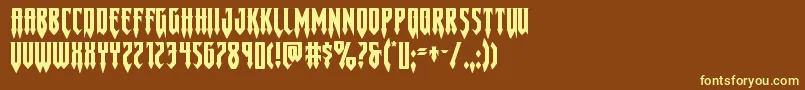 Gotharcticaxtraexpand Font – Yellow Fonts on Brown Background