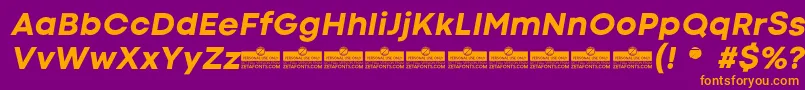 CodecColdExtraboldItalicTrial Font – Orange Fonts on Purple Background