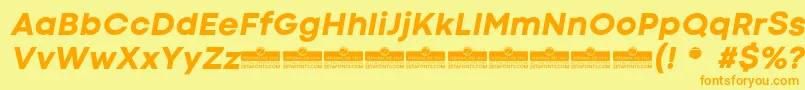 CodecColdExtraboldItalicTrial Font – Orange Fonts on Yellow Background