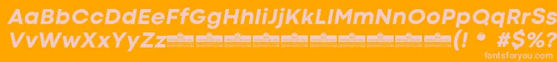 CodecColdExtraboldItalicTrial Font – Pink Fonts on Orange Background