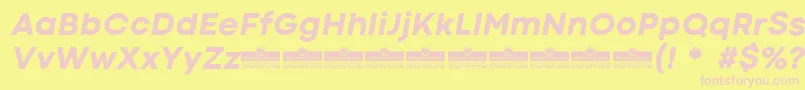 CodecColdExtraboldItalicTrial Font – Pink Fonts on Yellow Background