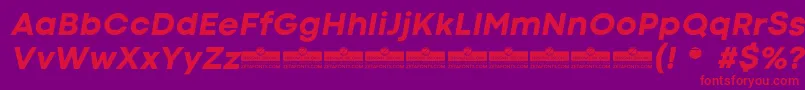 CodecColdExtraboldItalicTrial Font – Red Fonts on Purple Background