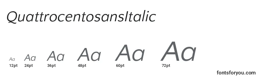 Größen der Schriftart QuattrocentosansItalic (106452)