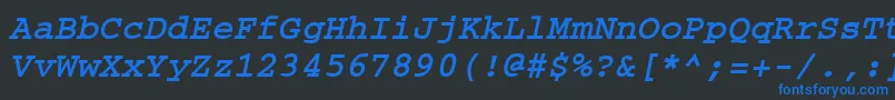 CouriertmBoldItalic Font – Blue Fonts on Black Background