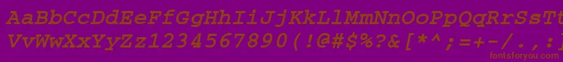 Police CouriertmBoldItalic – polices brunes sur fond violet