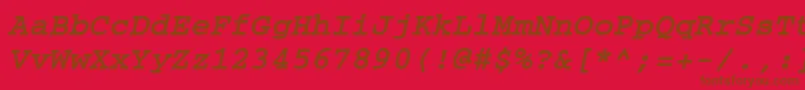 CouriertmBoldItalic Font – Brown Fonts on Red Background