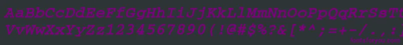 CouriertmBoldItalic-fontti – violetit fontit mustalla taustalla