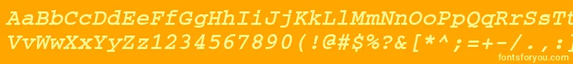 Шрифт CouriertmBoldItalic – жёлтые шрифты на оранжевом фоне