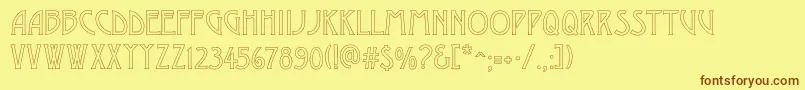 Desdemonac Font – Brown Fonts on Yellow Background